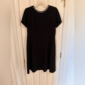 Karl Lagerfeld Black Dress with Pearl Details